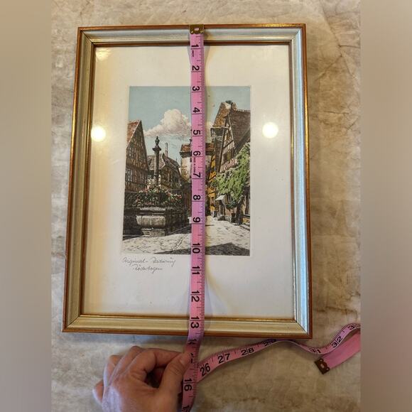 Heiner Krasser Two Original Etchings of Rothenburg Plonlein, Pencil Signed - Picture 6 of 8